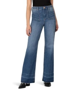 KUT from the Kloth Goldie High-Rise-Super Flare Patch Pockets-Released H in Decoration | Jeans