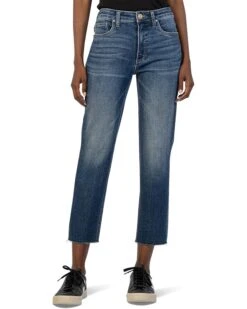 KUT from the Kloth Rachael High-Rise Fab Ab Mom Raw Hem In Explore | Jeans