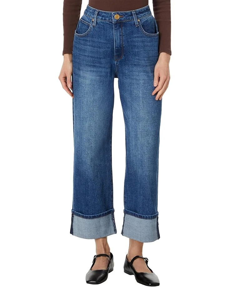 KUT from the Kloth Petite Sienna High-Rise Wide Leg-Roll Up 5" in Alert | Jeans 1 KUT from the Kloth Petite Sienna High-Rise Wide Leg-Roll Up 5" in Alert | Jeans