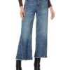 KUT from the Kloth Petite Meg High-Rise Fab Ab Wide Leg Back Forward Raw Hem in Reliance | Jeans