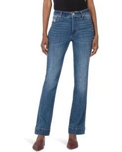 KUT from the Kloth Kelsey High-Rise Fab Ab Ankle Flare With Wide Hem | Jeans