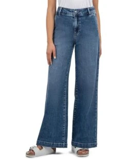 KUT from the Kloth Jean High Rise Wide Leg Slash Front Pockets | Jeans