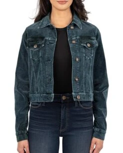 KUT from the Kloth Julie Crop Jacket With Fit Shoulder-Regular Waistband | Coats & Outerwear