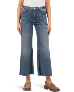 KUT from the Kloth Petite Meg High Rise Fab Ab Wide Leg Raw Hem | Jeans -Wear Style Shop 81OBuukv46L. AC SR736920