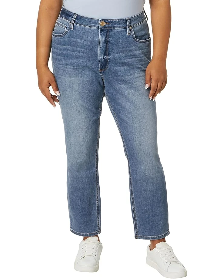 KUT from the Kloth Plus Size Naomi Girlfriend Ankle Straight Leg with Raw Hem in Converted | Jeans 1 KUT from the Kloth Plus Size Naomi Girlfriend Ankle Straight Leg with Raw Hem in Converted | Jeans
