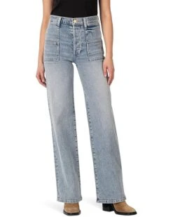 KUT from the Kloth Sienna High-Rise Wide Front Patch Pockets-Basic Back in Must | Jeans