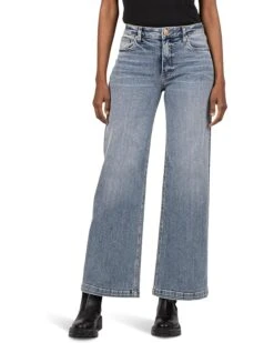 KUT from the Kloth Petite Jeans High Rise Wide Leg Regular Hem
