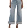 KUT from the Kloth Meg High Rise Fab Ab Wide Legs Roll Up Regular Hem | Jeans
