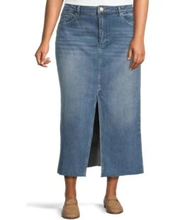 KUT from the Kloth Jen Skirt A-Line 5 Pockets-Frt Slit Raw Hem | Skirts