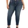KUT from the Kloth Plus Naomi High Rise Fab Ab Crop Straight Leg | Jeans