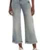 KUT from the Kloth Meg Mid Rise Wide Leg Roll-Up-Long Inseam In Check | Jeans
