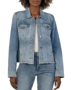 KUT from the Kloth Julia Crop Jacket w/ Drop Shoulder-No Waistband | Coats & Outerwear