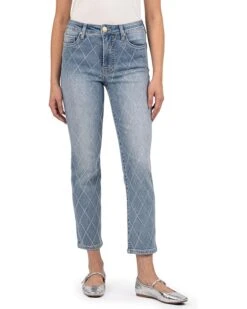 KUT from the Kloth Reese High-Rise Fab Ab Ankle Straight Regular Hem In Gifted | Jeans