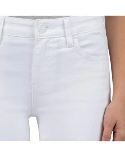 KUT from the Kloth Petite Amy Crop Straight Leg Roll-Up Fray in Optic White | Jeans -Wear Style Shop 81lgbZJrOBL. AC SR736920