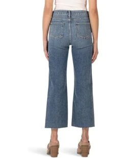 KUT from the Kloth Petite Meg High Rise Fab Ab Wide Leg Raw Hem | Jeans -Wear Style Shop 81vQAlWc2L. AC SR736920
