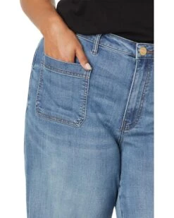 KUT from the Kloth Meg High Rise Wide Leg Zip Fly - Raw Hem Patch Pockets | Jeans -Wear Style Shop 916n1B9crCL. AC SR736920