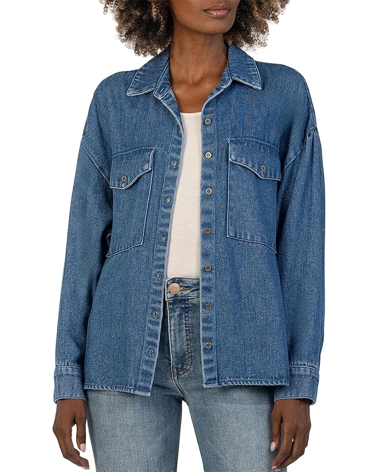 KUT from the Kloth Louella-Drop Shoulder Long Sleeve Top W/ Shirring | Shirts & Tops 1 KUT from the Kloth Louella-Drop Shoulder Long Sleeve Top W/ Shirring | Shirts & Tops