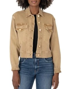 KUT from the Kloth Elle Crop Jacket with Drop Shoulder Flaps Frt Pocket | Coats & Outerwear