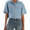 KUT from the Kloth Birdie - Short Sleeve Button Down Crop Shirt | Shirts & Tops